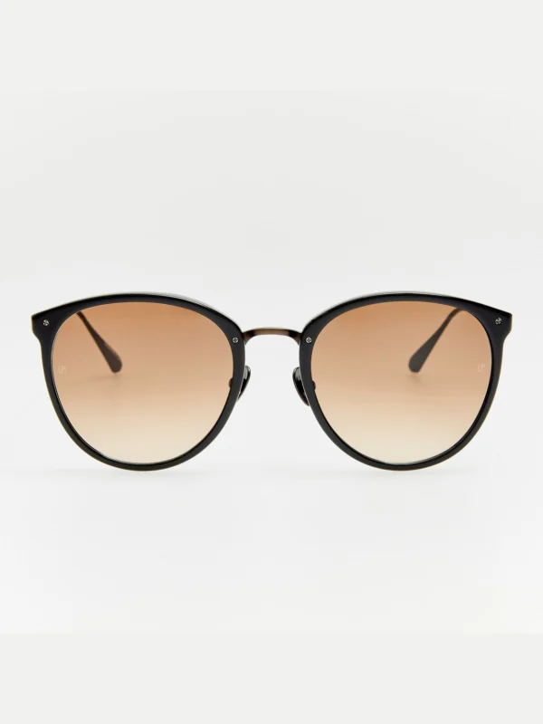 Linda Farrow Calthorpe Sunglasses in Matt Nickel and Mocha