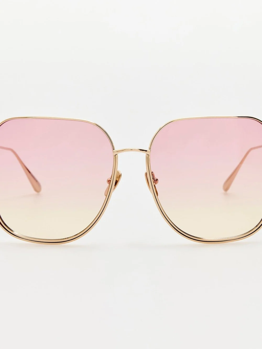 Linda Farrow Camry Sunglasses in 22k gold and lilac