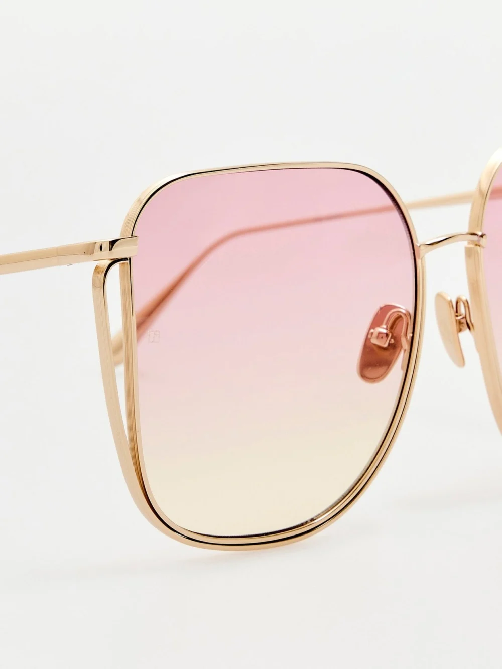 Linda Farrow Camry Sunglasses, 22k gold and lilac, view 4