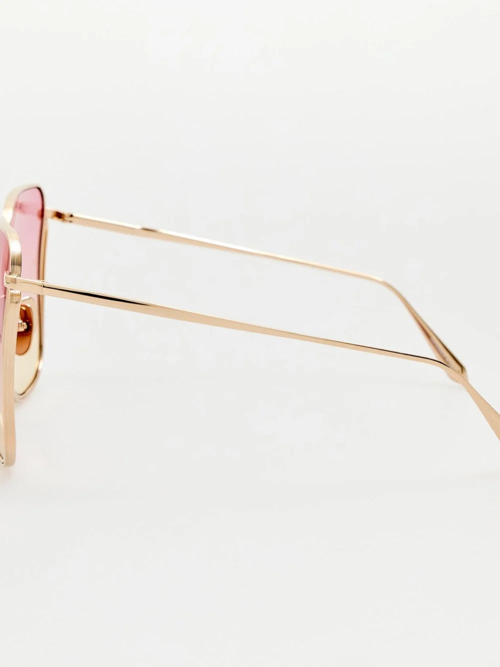 Linda Farrow Camry Sunglasses, 22k gold and lilac, view 5