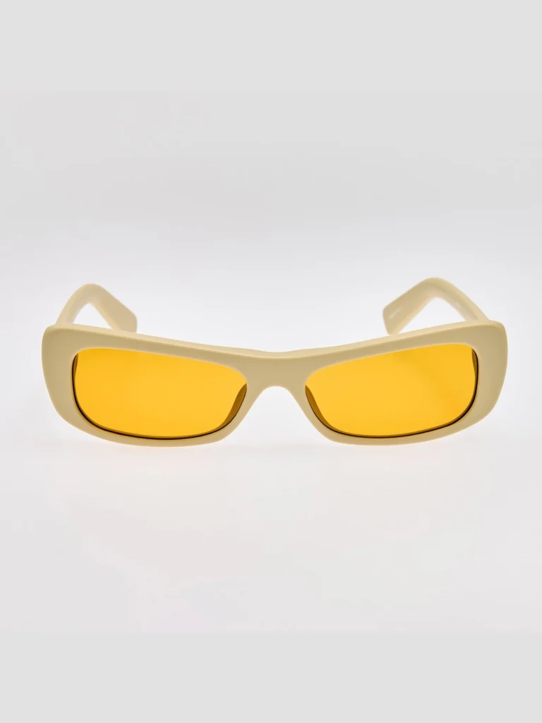 Linda Farrow Capri Rectangular Sunglasses in Matt Putty