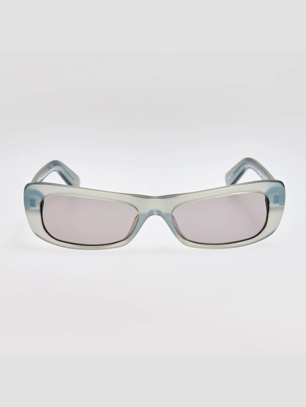 Linda Farrow Capri Rectangular Sunglasses in metallic grey