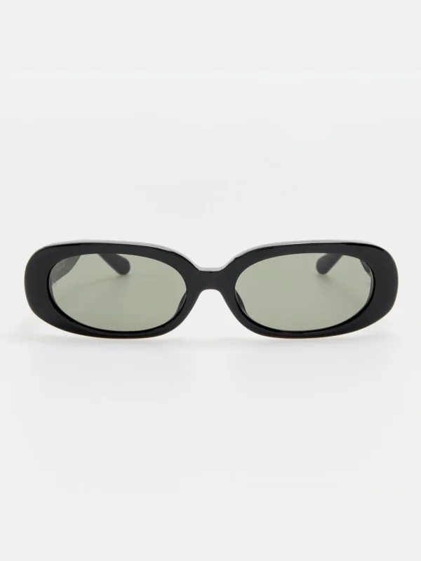 Linda Farrow Cara Sunglasses in Black with Diamonds and 22K Gold
