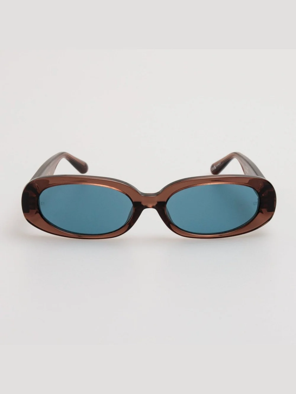 Linda Farrow Cara Sunglasses in brown and aqua