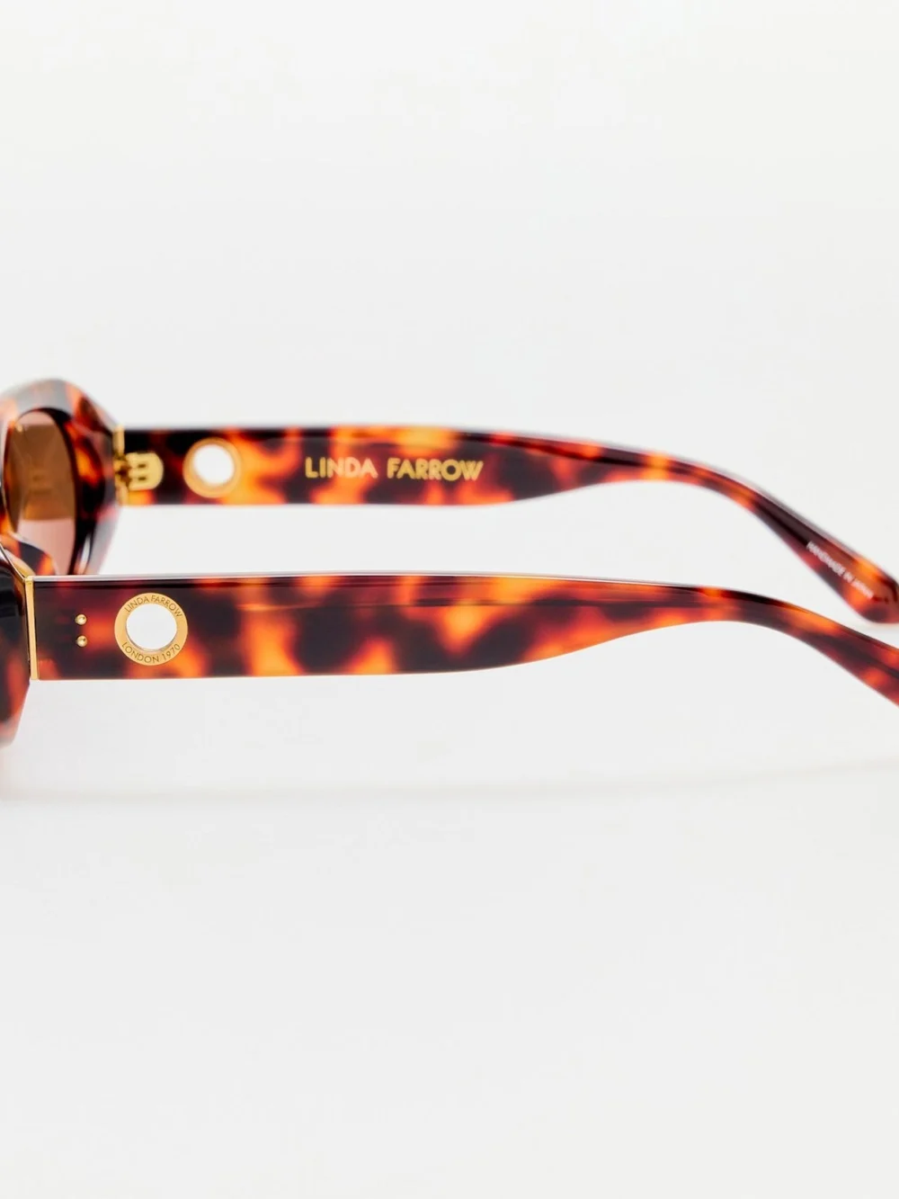 Linda Farrow Cara Sunglasses, tortoiseshell, view 5