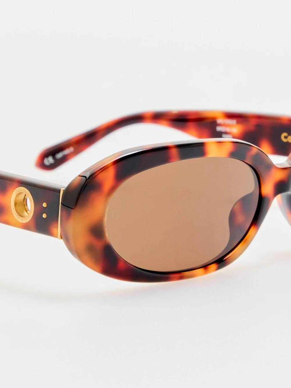 Linda Farrow Cara Sunglasses, tortoiseshell, view 6