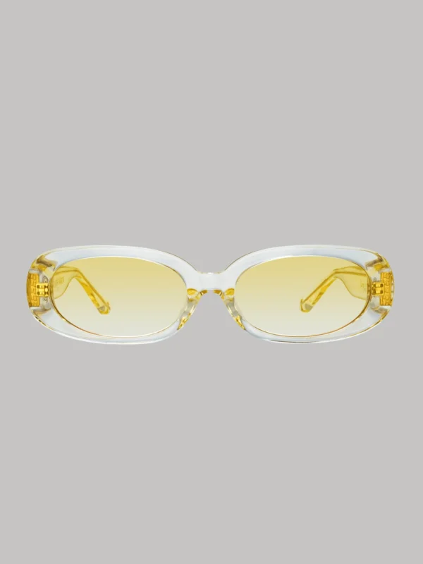 Linda Farrow Cara Sunglasses in Yellow