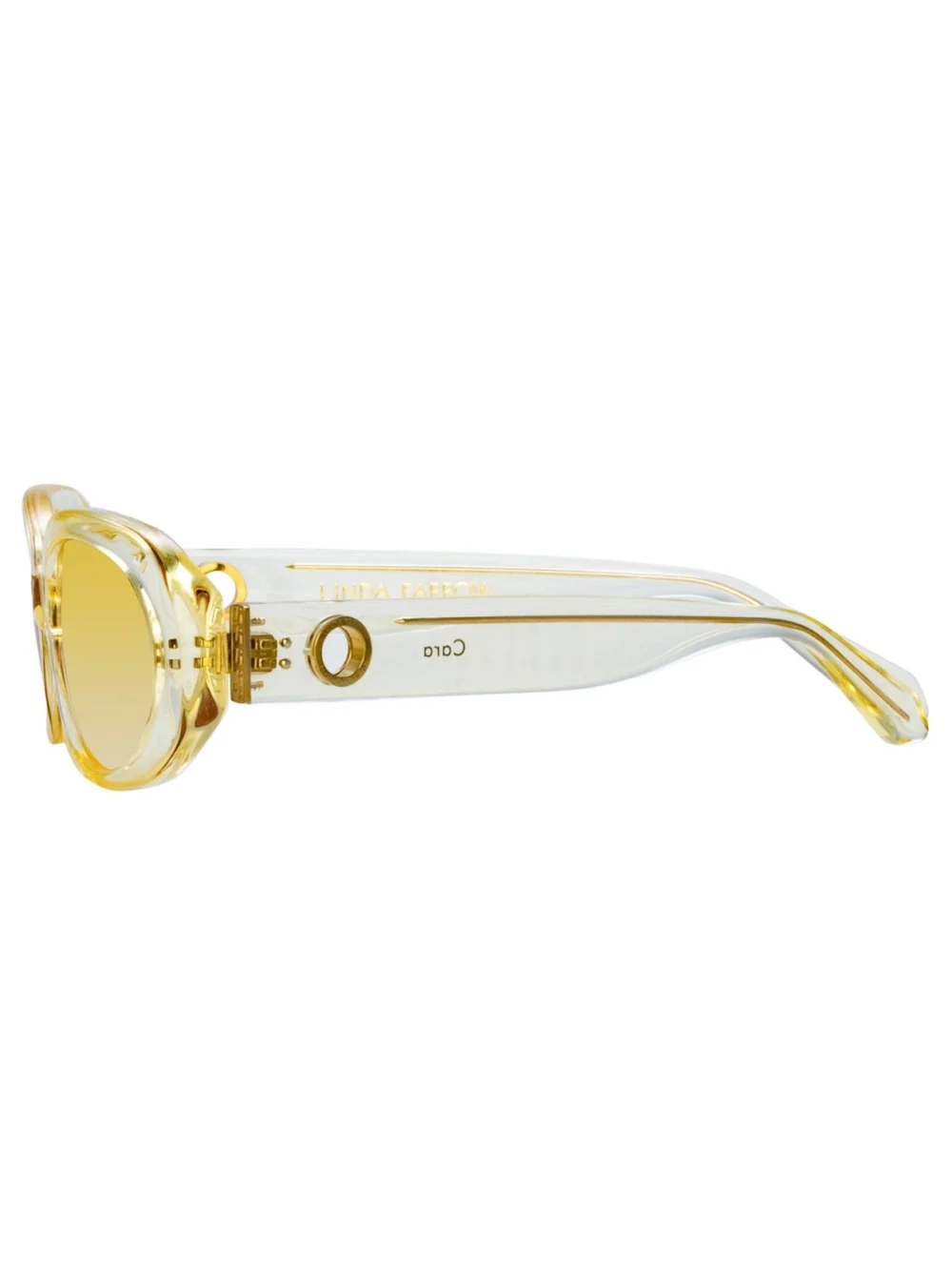 Linda Farrow Cara Sunglasses, yellow, view 2