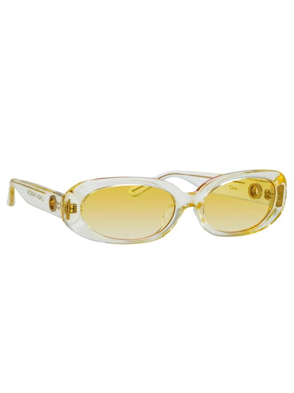 Linda Farrow Cara Sunglasses, yellow, view 4