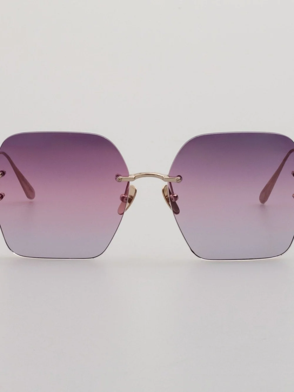 Linda Farrow Carina Oversized Sunglasses in 22k gold and purple