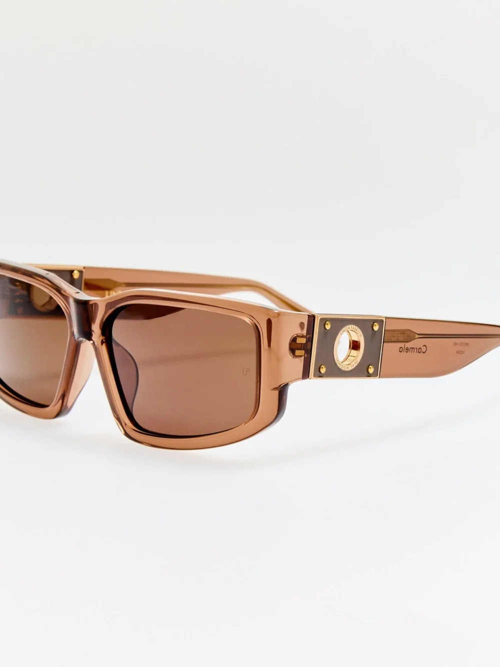 Linda Farrow Carmela Sunglasses, brown, view 2
