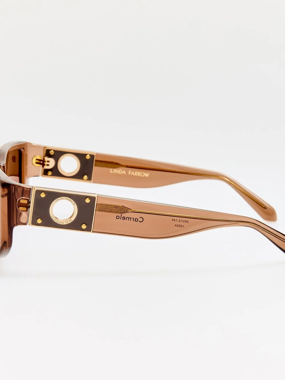 Linda Farrow Carmela Sunglasses, brown, view 5