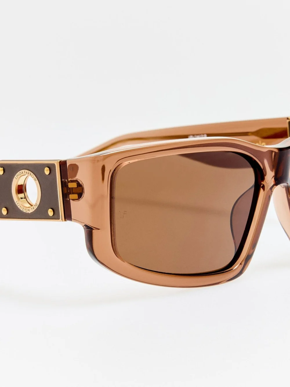 Linda Farrow Carmela Sunglasses, brown, view 6