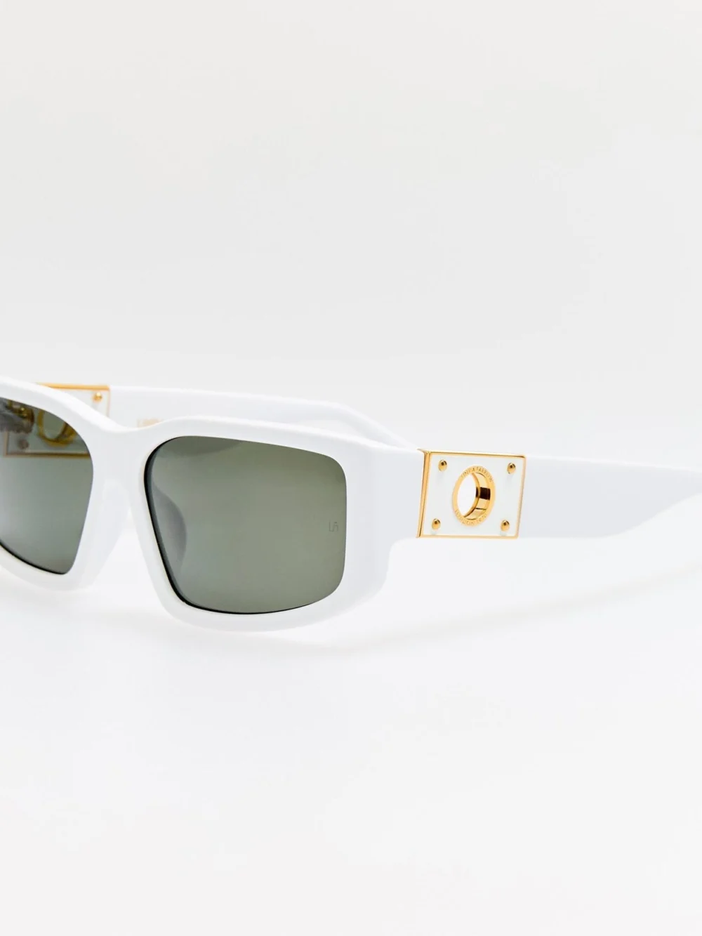 Linda Farrow Carmela Sunglasses, white, view 2