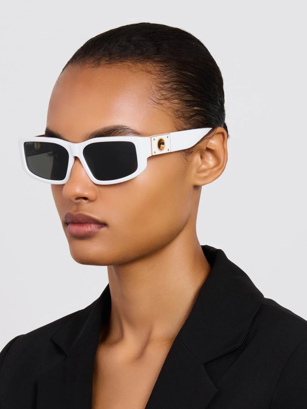 Linda Farrow Carmela Sunglasses, white, view 3
