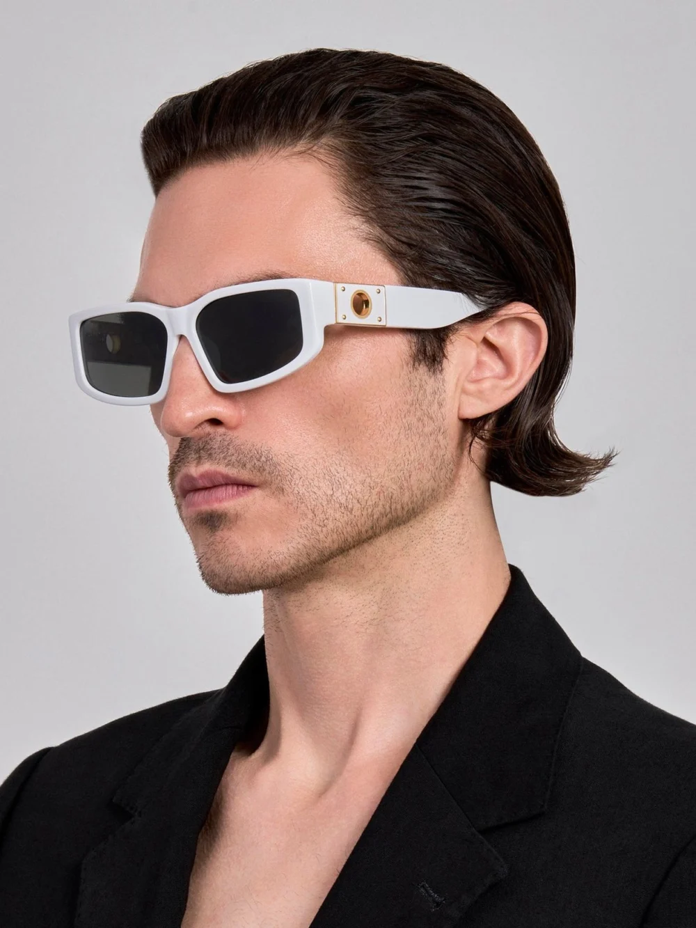Linda Farrow Carmela Sunglasses, white, view 4