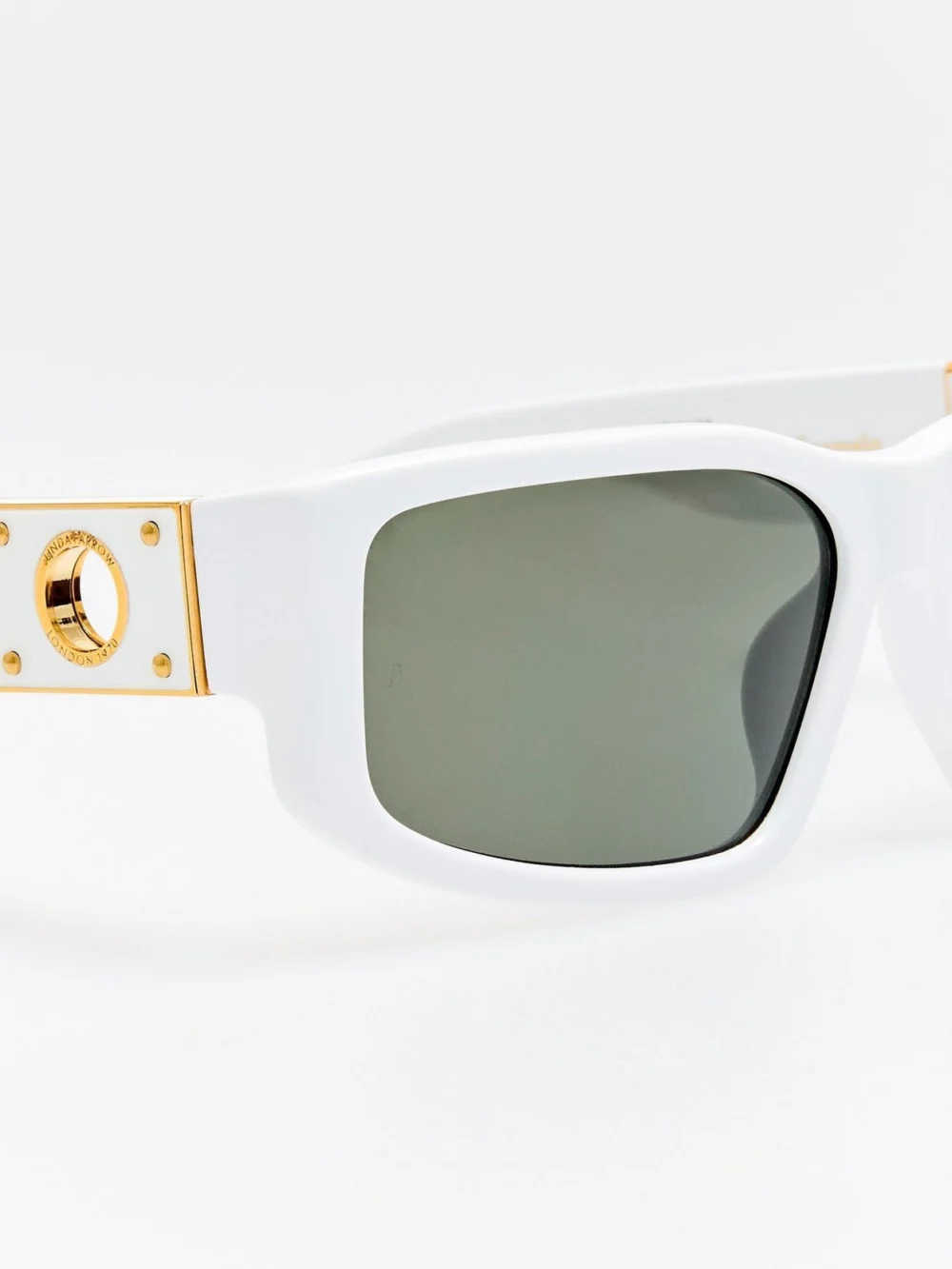 Linda Farrow Carmela Sunglasses, white, view 6