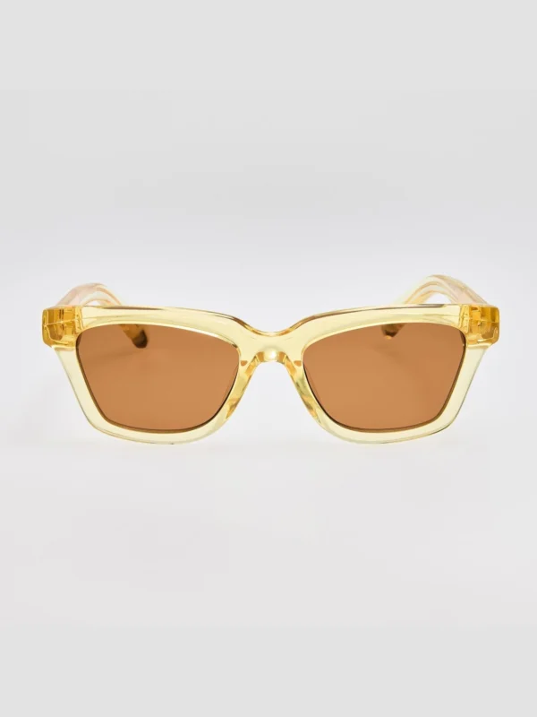 Linda Farrow Carre Sunglasses in Crystal Yellow