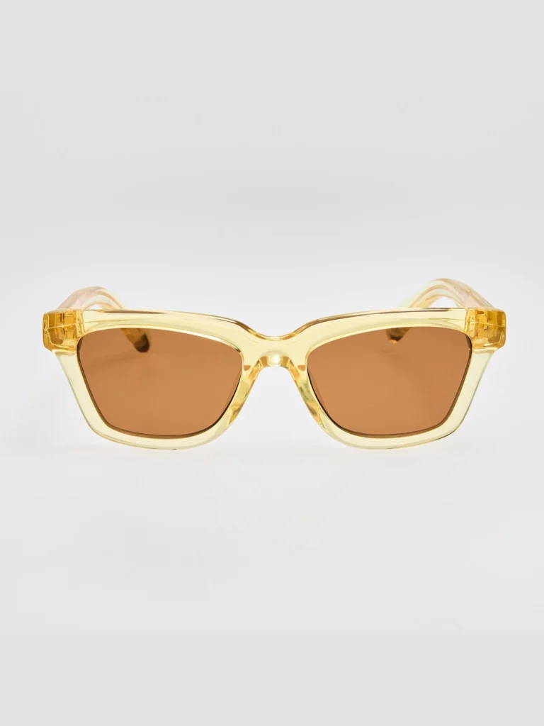 Linda Farrow Carre Sunglasses in Crystal Yellow