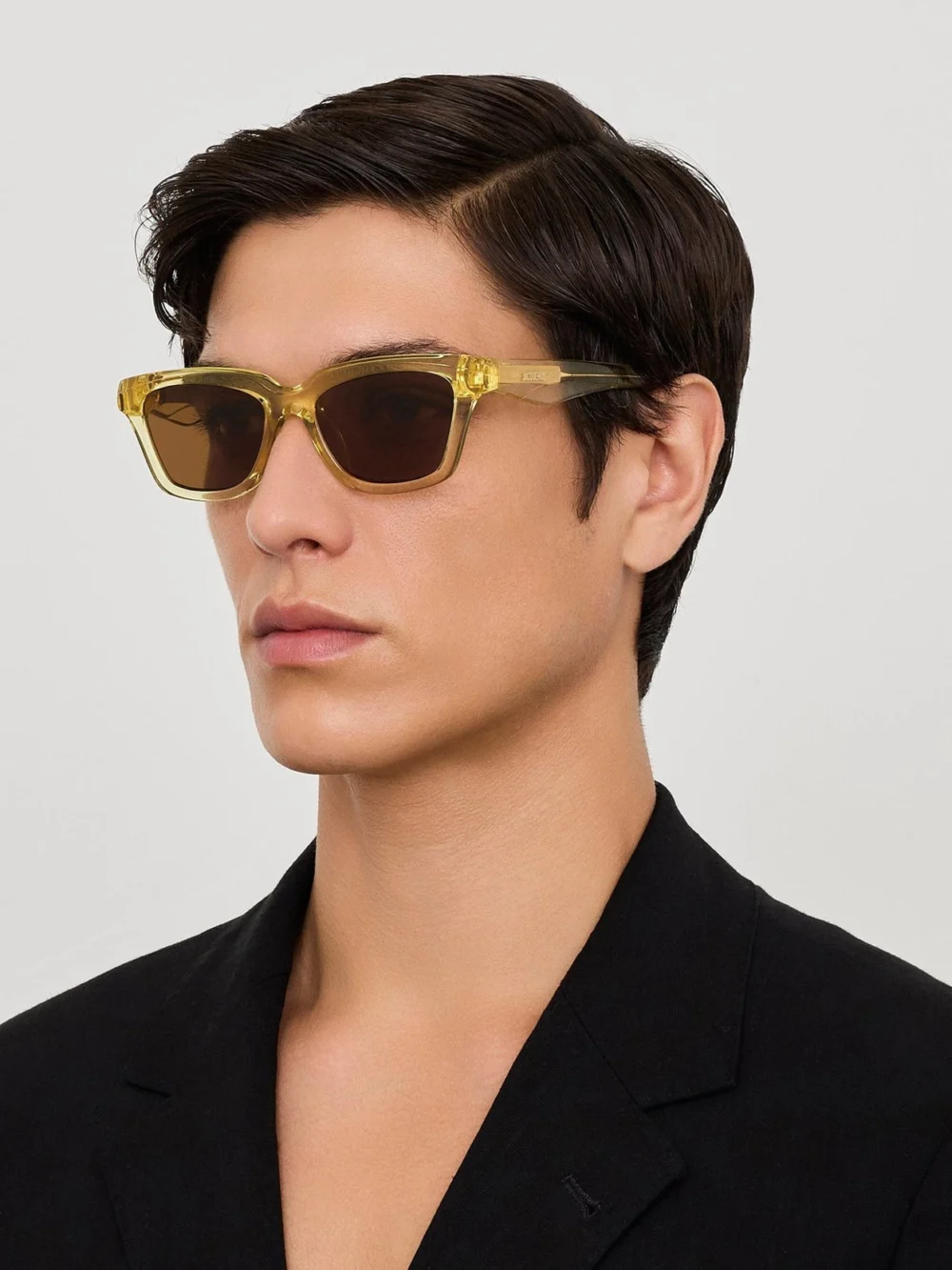 Linda Farrow Carre Sunglasses, crystal yellow, view 4