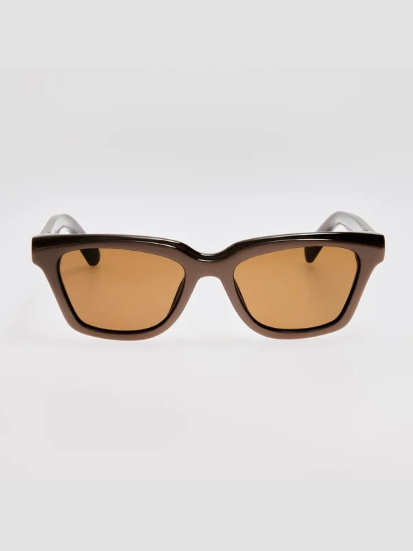 Linda Farrow Carre Sunglasses in Metallic Brown