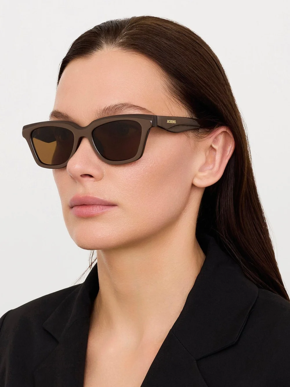 Linda Farrow Carre Sunglasses, metallic brown, view 3