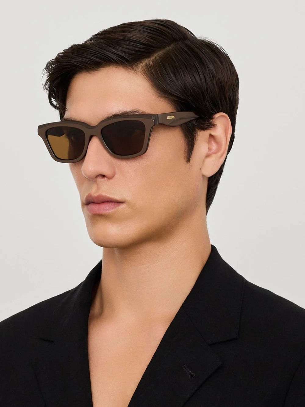 Linda Farrow Carre Sunglasses, metallic brown, view 4