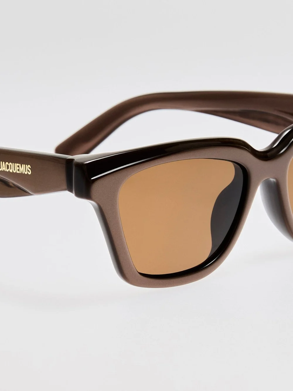Linda Farrow Carre Sunglasses, metallic brown, view 5