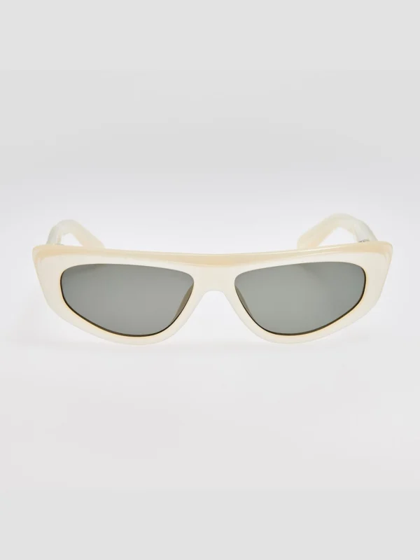 Linda Farrow Casco Sunglasses in Metallic Pearl