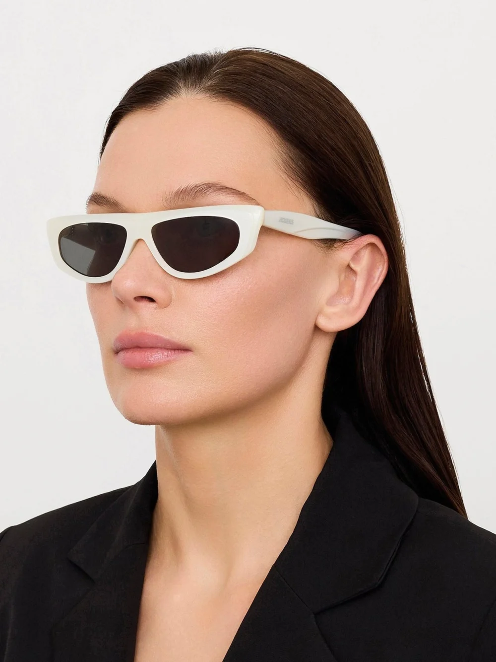 Linda Farrow Casco Sunglasses, metallic pearl, view 3