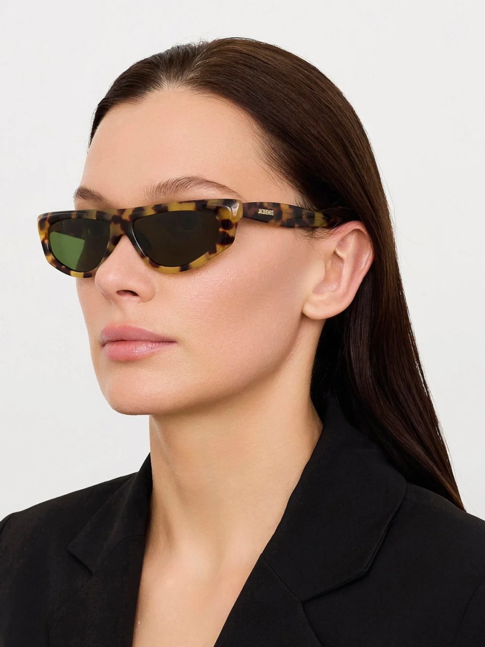 Linda Farrow Casco Sunglasses, tortoiseshell, view 3