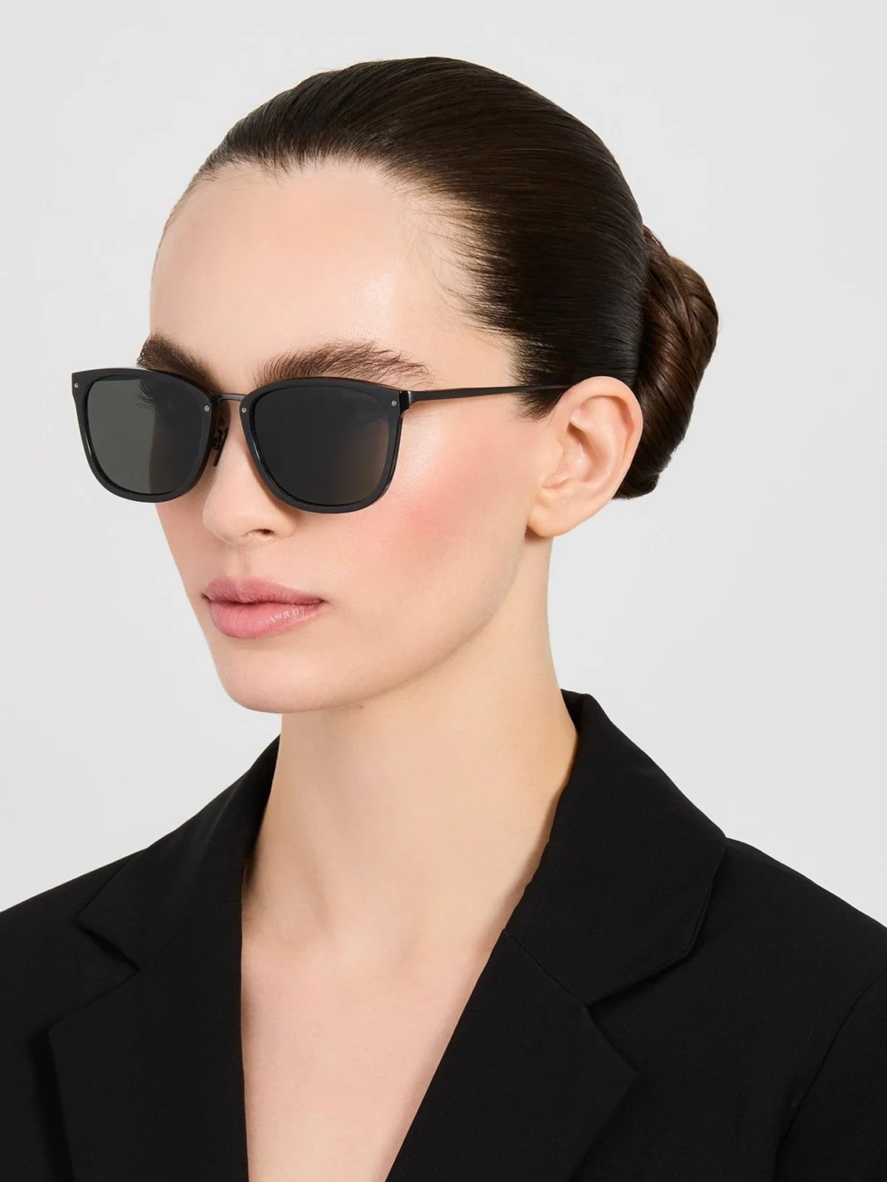 Linda Farrow Cassin Sunglasses, buffalo horn and 925 sterling silver, view 3