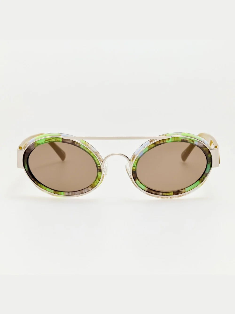 Linda Farrow Cat Eye Sunglasses in malachite