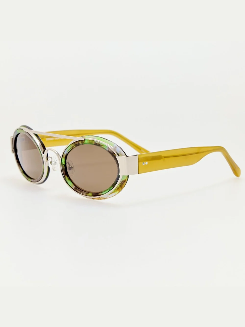 Linda Farrow Cat Eye Sunglasses, malachite, view 2