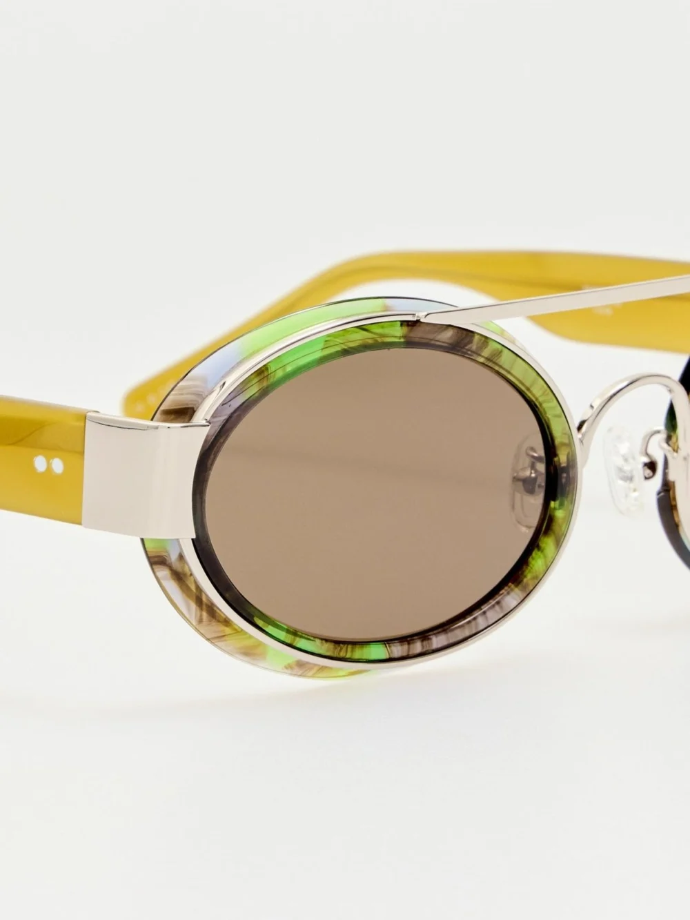 Linda Farrow Cat Eye Sunglasses, malachite, view 5