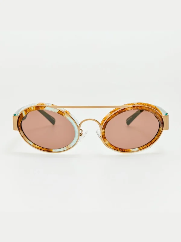 Linda Farrow Cat Eye Sunglasses in Marble
