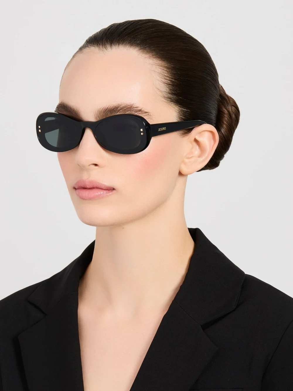 Linda Farrow Cavallo Sunglasses, black, view 3