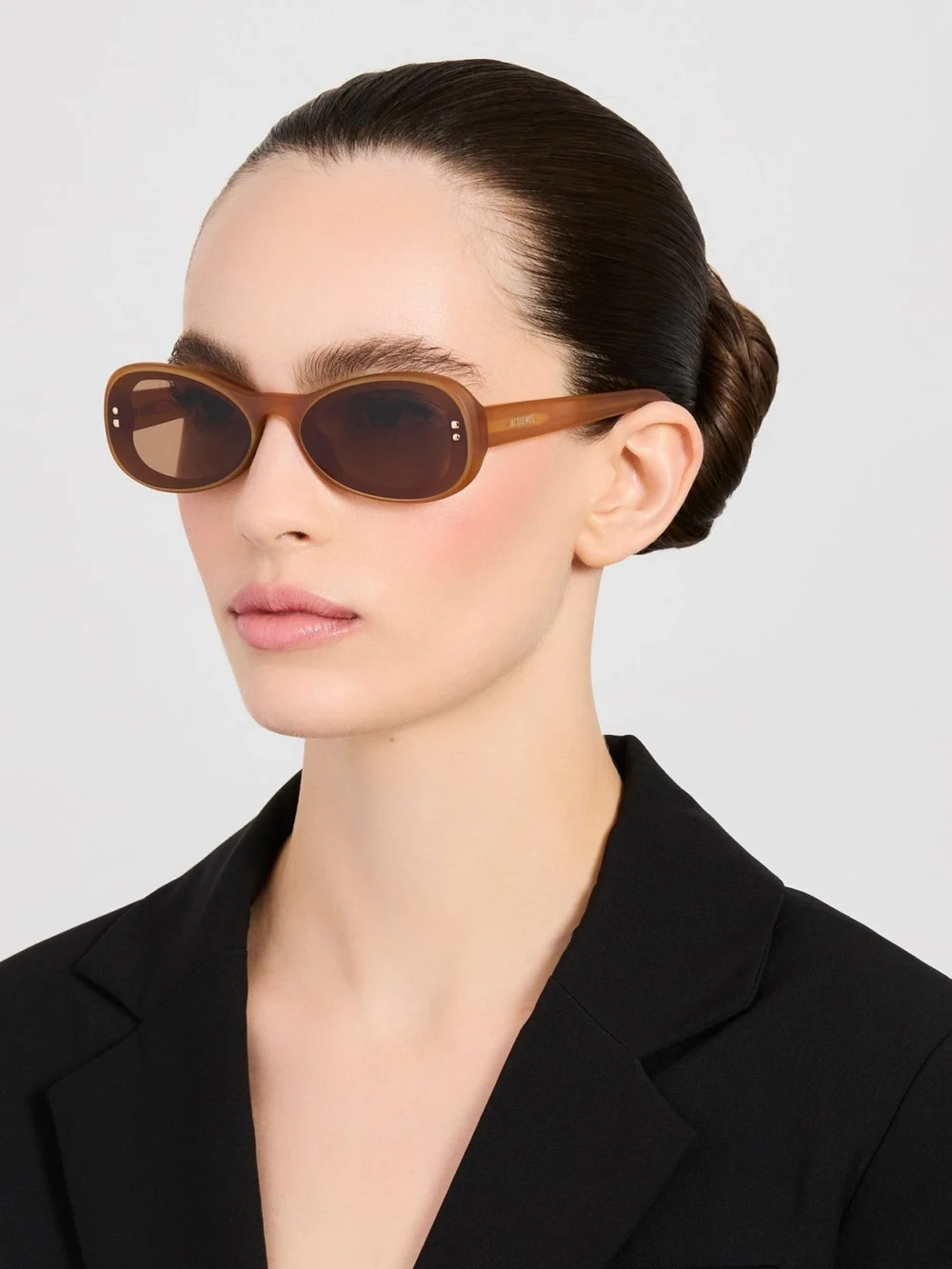 Linda Farrow Cavallo Sunglasses, caramel, view 3