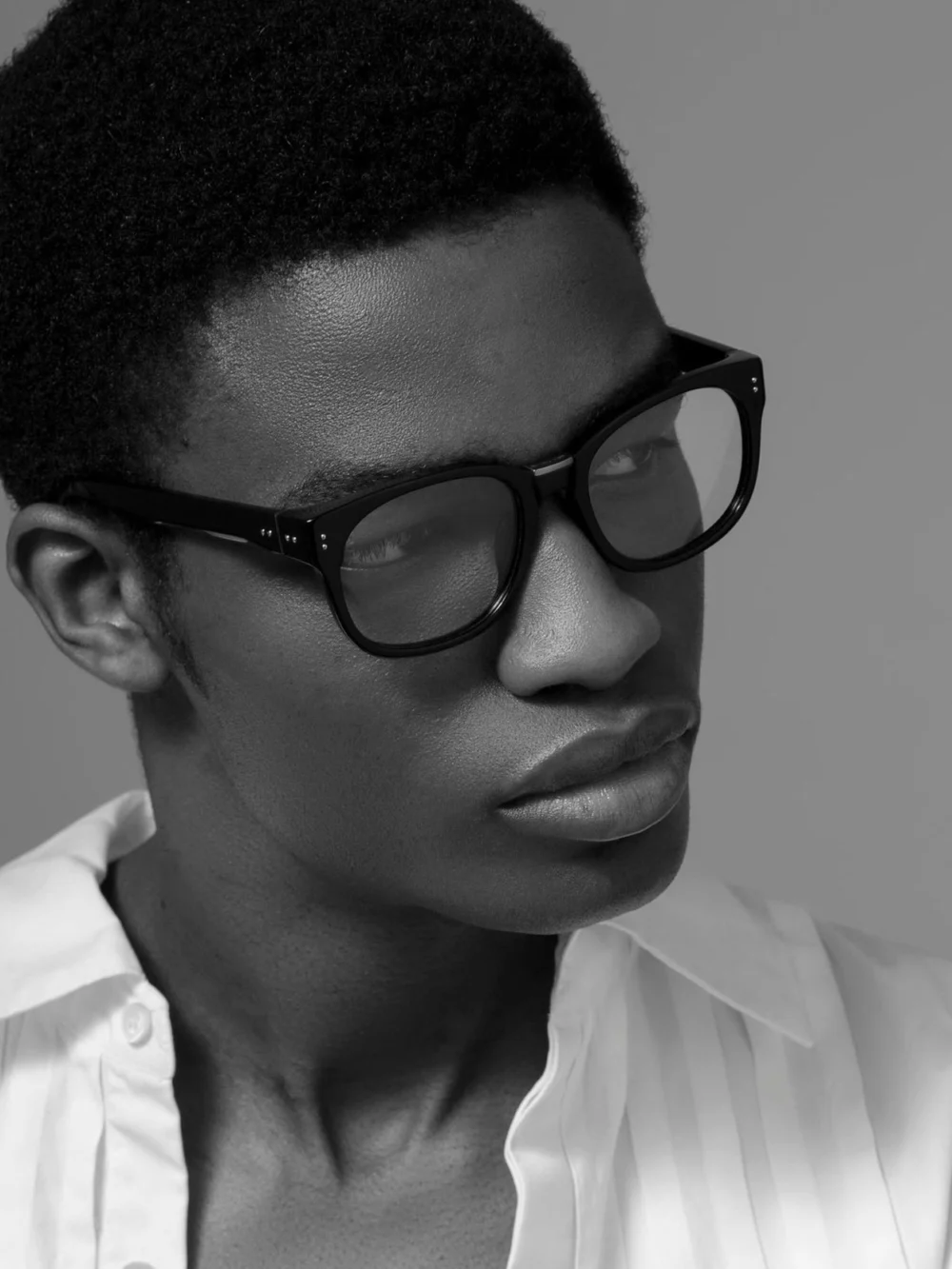 Linda Farrow Cedric Optical Frames, matt black nickel, view 4