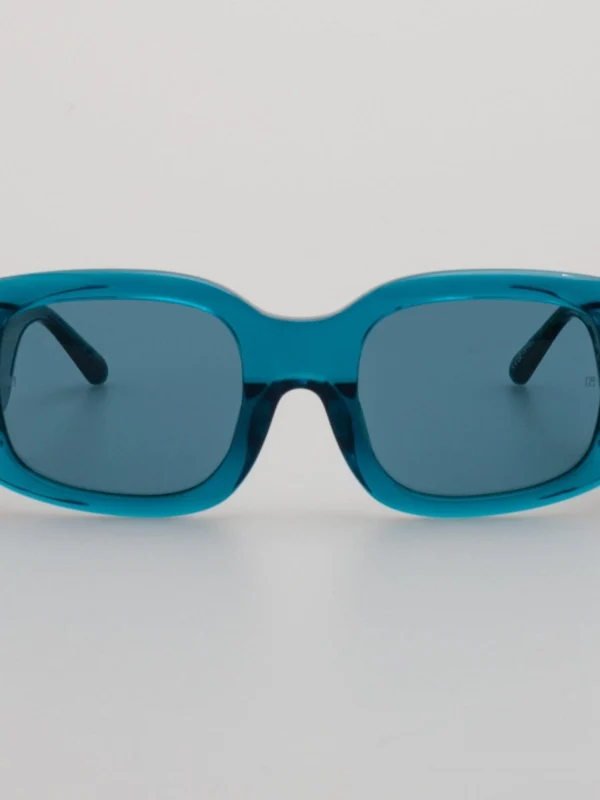 Linda Farrow Celeste Oversize Sunglasses in Aqua