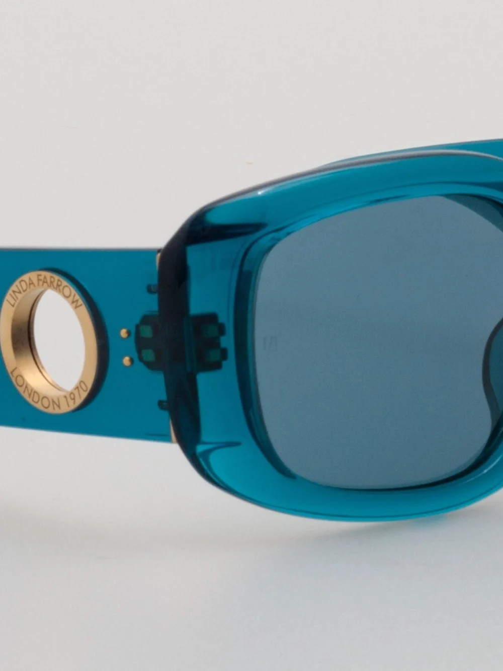 Linda Farrow Celeste Oversize Sunglasses, aqua, view 4