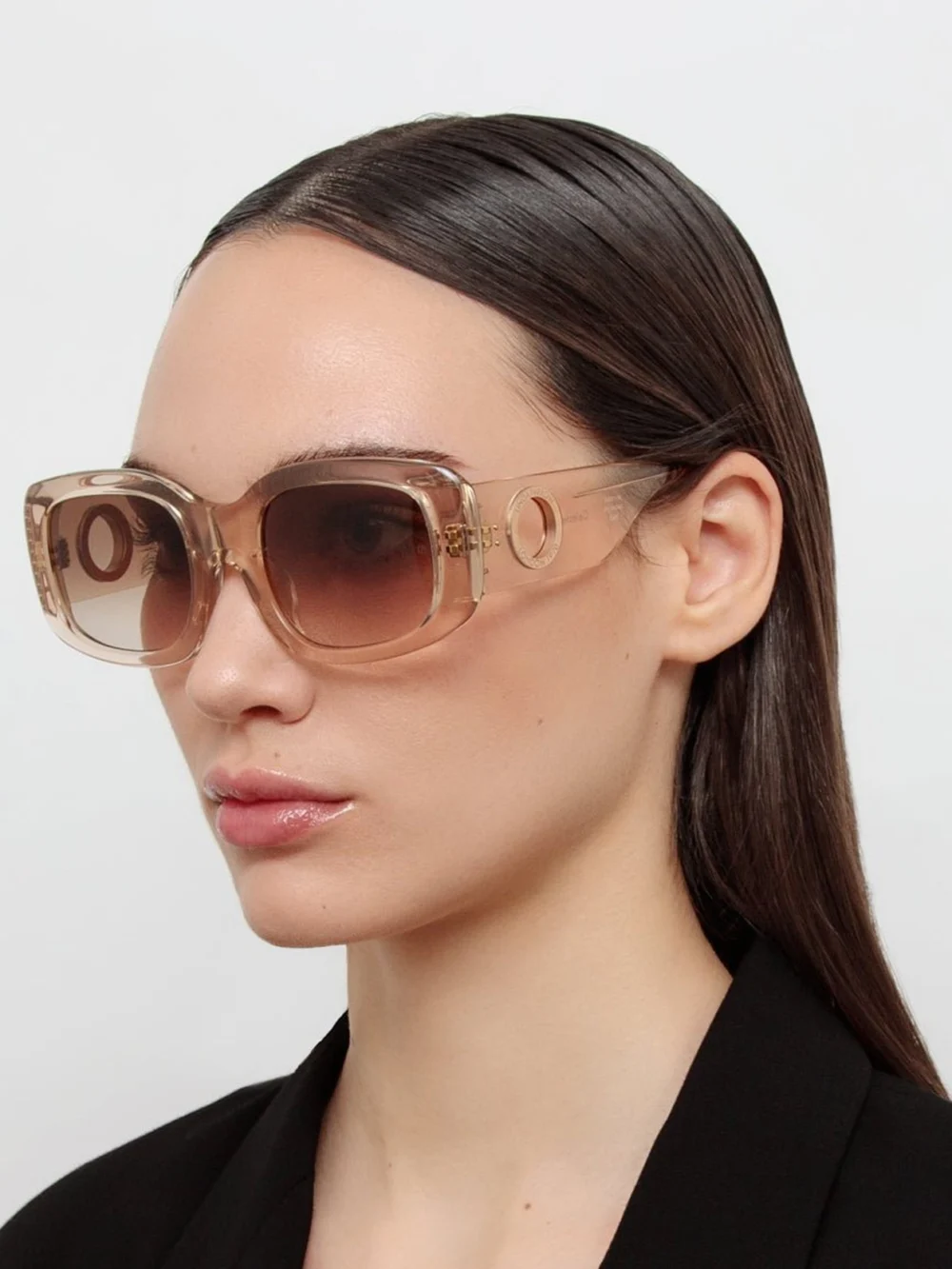 Linda Farrow Celeste Oversize Sunglasses, ash, view 3
