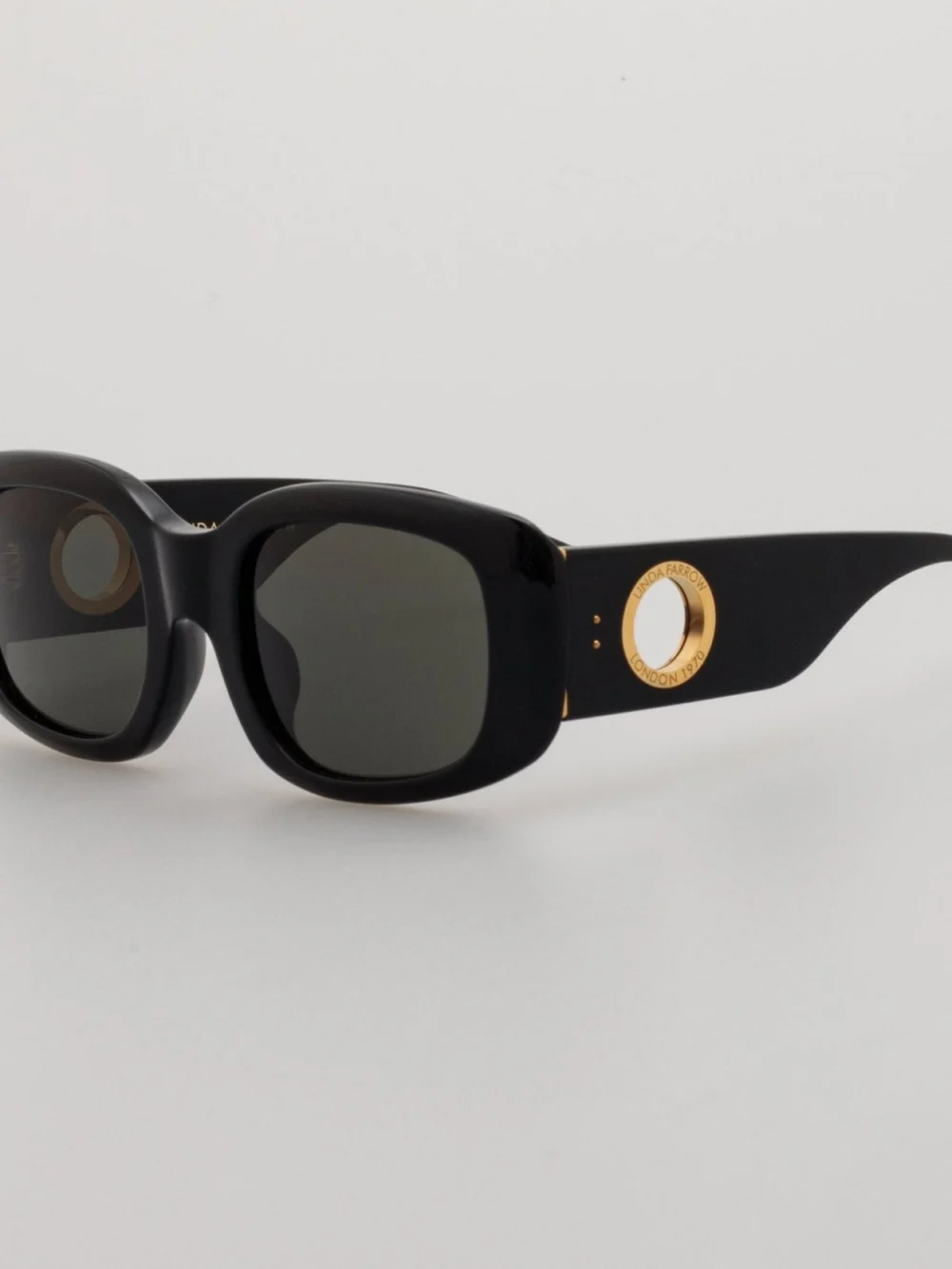 Linda Farrow Celeste Oversize Sunglasses, black, view 2