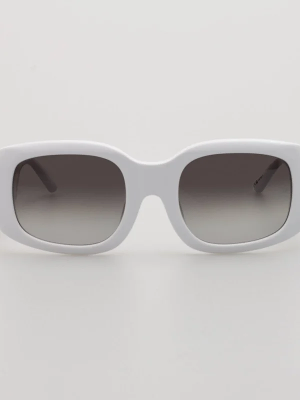 Linda Farrow Celeste Oversize Sunglasses in White