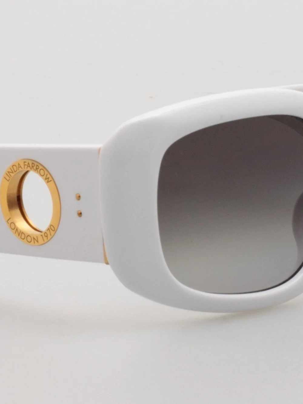 Linda Farrow Celeste Oversize Sunglasses, white, view 4