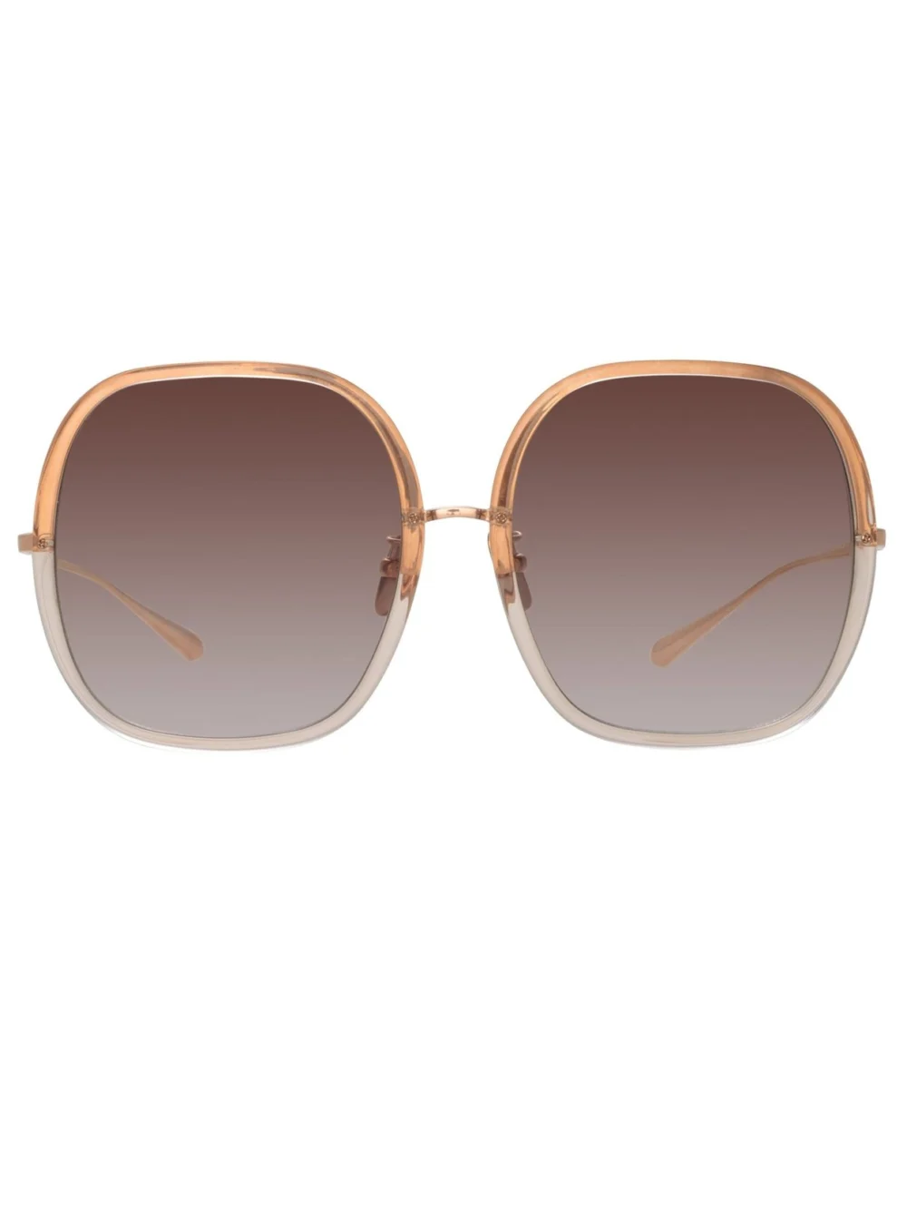 Linda Farrow Celia Sunglasses in 18k rose gold and mocha