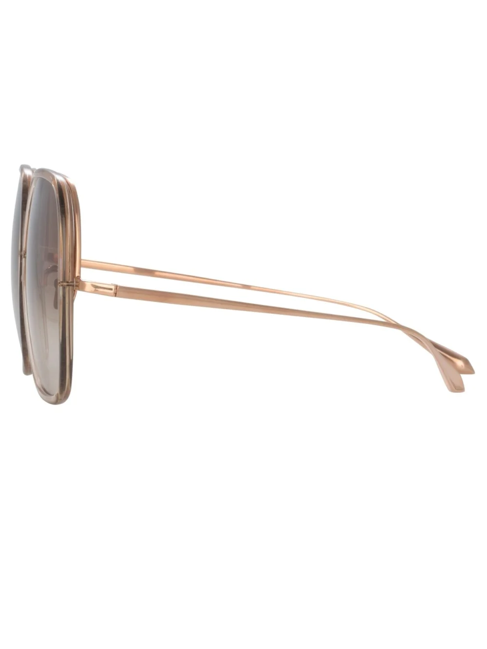 Linda Farrow Celia Sunglasses, 18k rose gold and mocha, view 2