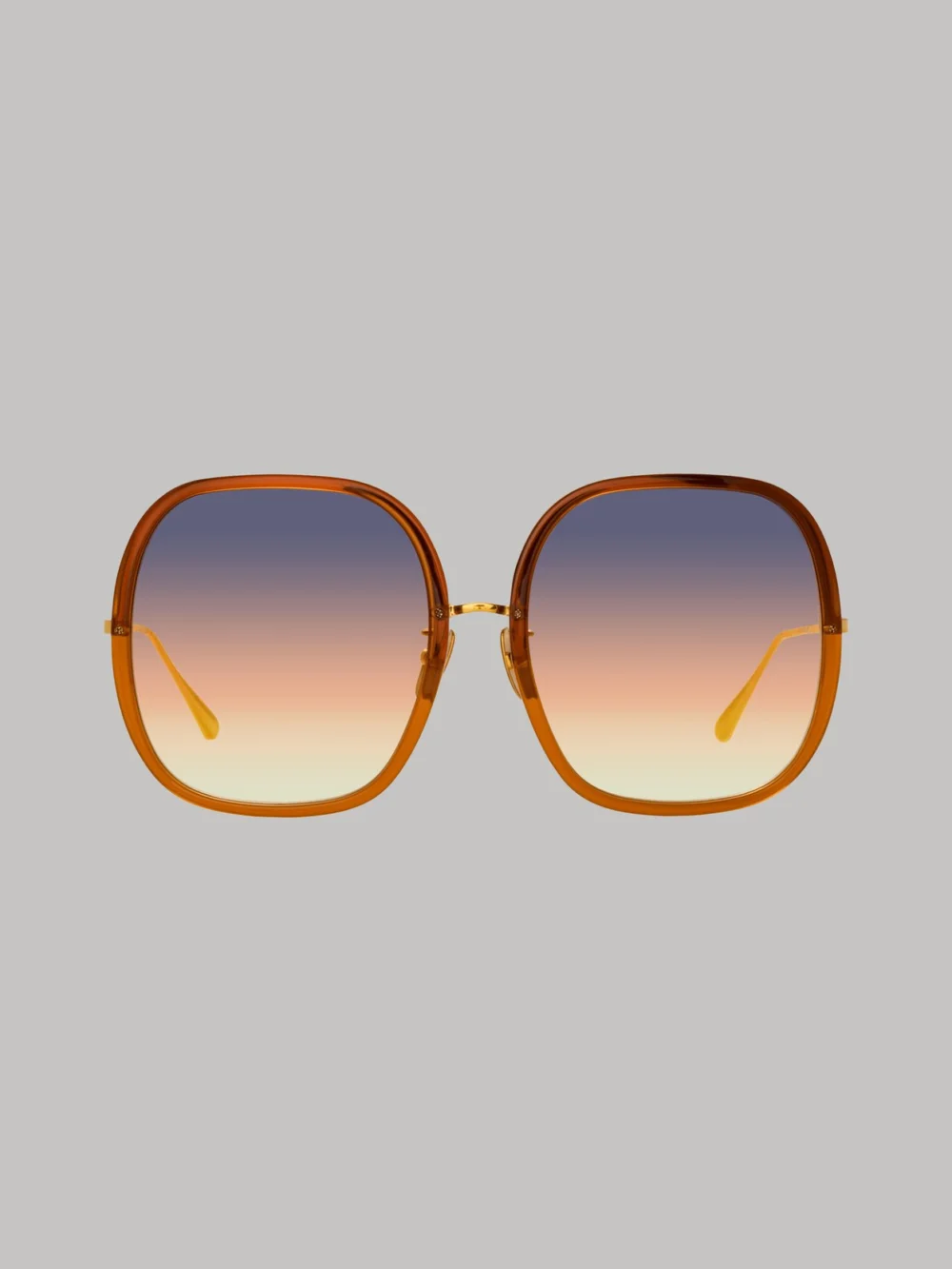 Linda Farrow Celia Sunglasses in 22k gold and sunset gradient