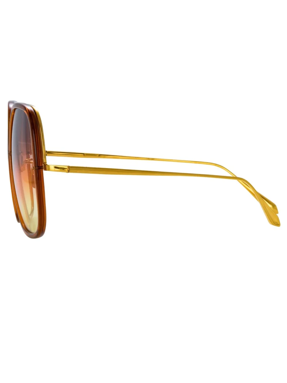 Linda Farrow Celia Sunglasses, 22k gold and sunset gradient, view 2