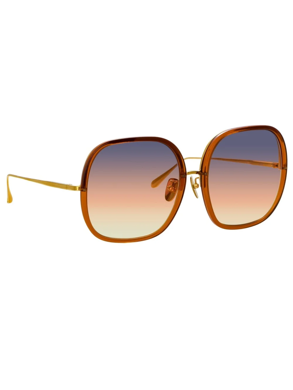 Linda Farrow Celia Sunglasses, 22k gold and sunset gradient, view 4